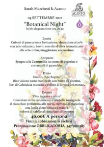 Botanical night menu
